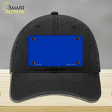 Royal Blue Solid Novelty License Plate Hat Unconstructed Cotton / Black