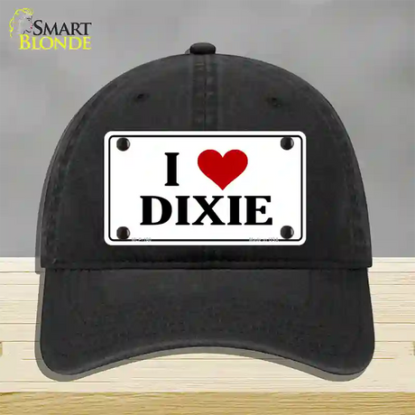 I Love Dixie Novelty License Plate Hat Unconstructed Cotton / Black