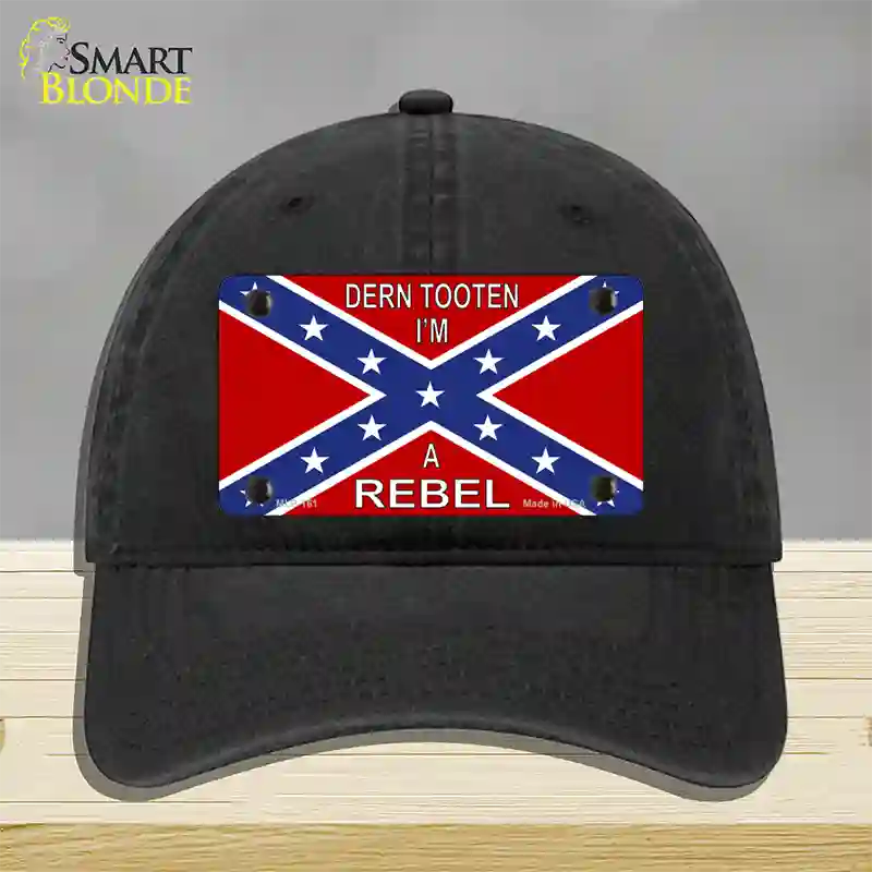 Im A Rebel Novelty License Plate Hat Unconstructed Cotton / Black