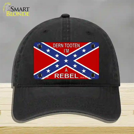 Im A Rebel Novelty License Plate Hat Unconstructed Cotton / Black