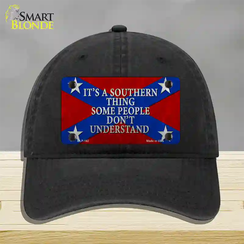 Its A Southern Thing Novelty License Plate Hat Unconstructed Cotton / Black