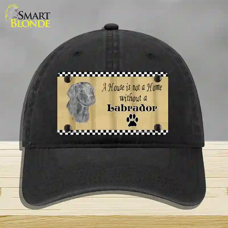 Pencil Sketch Labrador Novelty License Plate Hat Unconstructed Cotton / Black