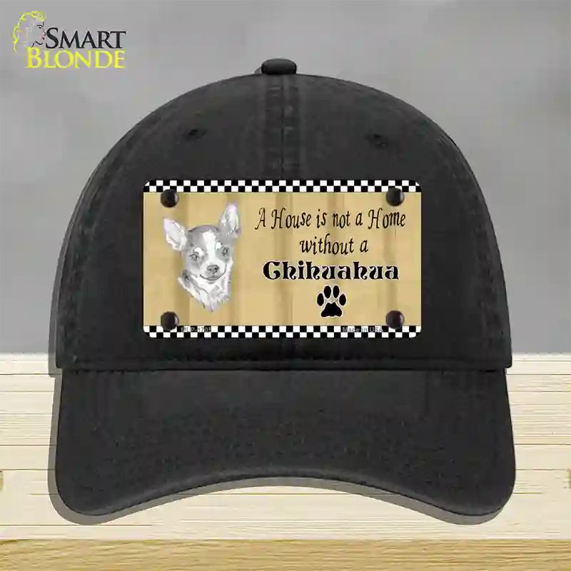 Pencil Sketch Chihuahua Novelty License Plate Hat Unconstructed Cotton / Black