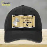 Pencil Sketch Boxer Novelty License Plate Hat Unconstructed Cotton / Black