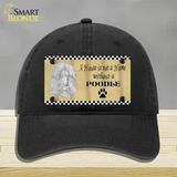 Pencil Sketch Poodle Novelty License Plate Hat Unconstructed Cotton / Black