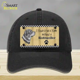 Pencil Sketch Rottweiler Novelty License Plate Hat Unconstructed Cotton / Black