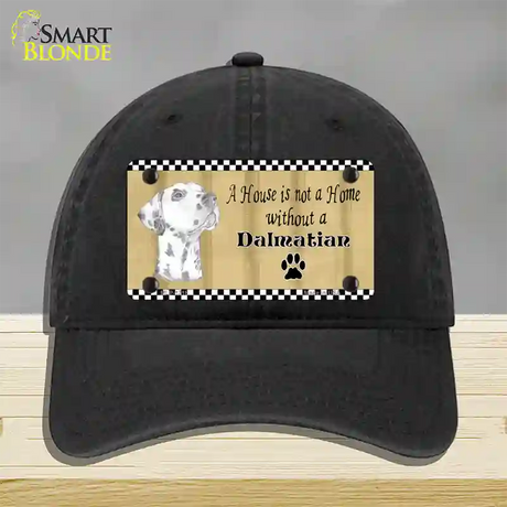 Pencil Sketch Dalmatian Novelty License Plate Hat Unconstructed Cotton / Black