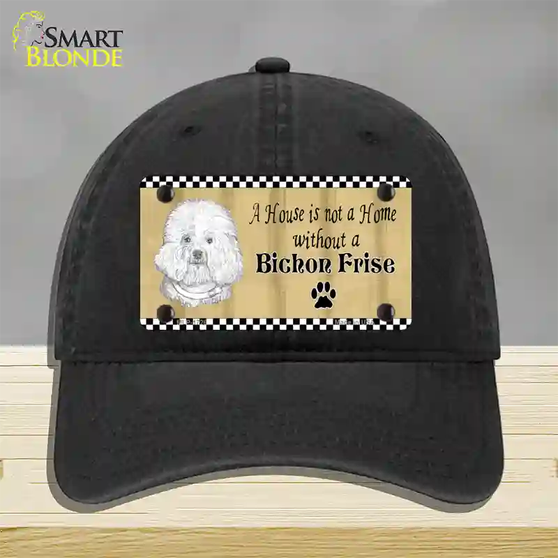 Pencil Sketch Bichon Frise Novelty License Plate Hat Unconstructed Cotton / Black