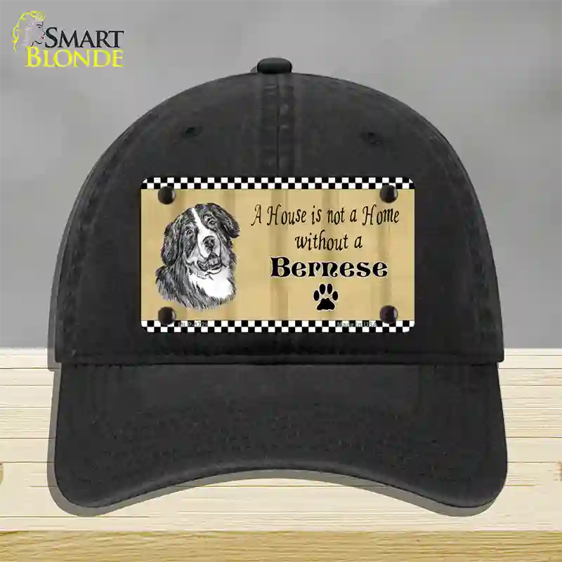 Pencil Sketch Bernese Novelty License Plate Hat Unconstructed Cotton / Black