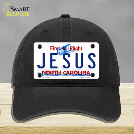 Jesus North Carolina Novelty License Plate Hat Unconstructed Cotton / Black