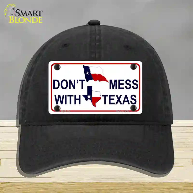 Dont Mess With Texas Novelty License Plate Hat Unconstructed Cotton / Black