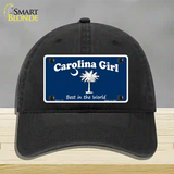 Carolina Girl Blue Novelty License Plate Hat Unconstructed Cotton / Black