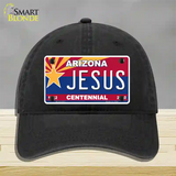 Arizona Centennial Jesus Novelty License Plate Hat Unconstructed Cotton / Black