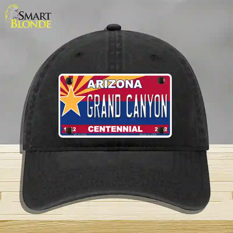 Arizona Centennial Grand Canyon Novelty License Plate Hat Unconstructed Cotton / Black