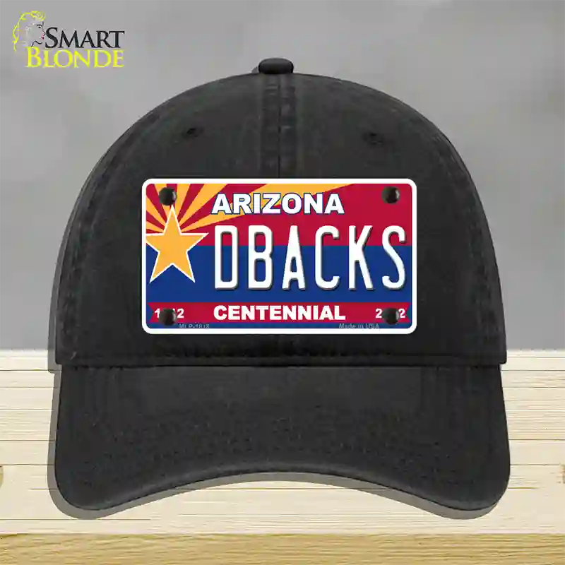 Arizona Centennial Dbacks Novelty License Plate Hat Unconstructed Cotton / Black