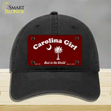 Carolina Girl Burgundy Novelty License Plate Hat Unconstructed Cotton / Black