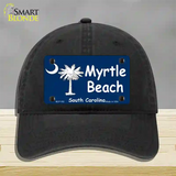 Myrtle Beach Novelty License Plate Hat Unconstructed Cotton / Black