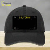 California Black State Novelty License Plate Hat Unconstructed Cotton / Black