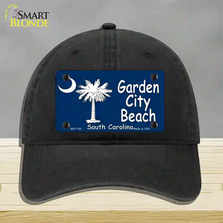 Garden City Beach South Carolina Novelty License Plate Hat Unconstructed Cotton / Black