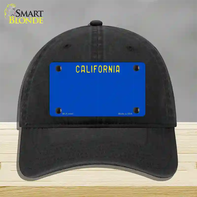 California Blue State Novelty License Plate Hat Unconstructed Cotton / Black