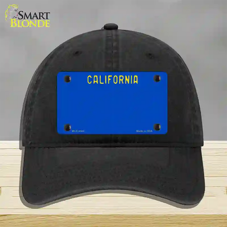 California Blue State Novelty License Plate Hat Unconstructed Cotton / Black