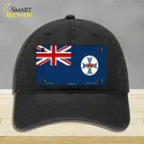 Queensland Flag Novelty License Plate Hat Unconstructed Cotton / Black