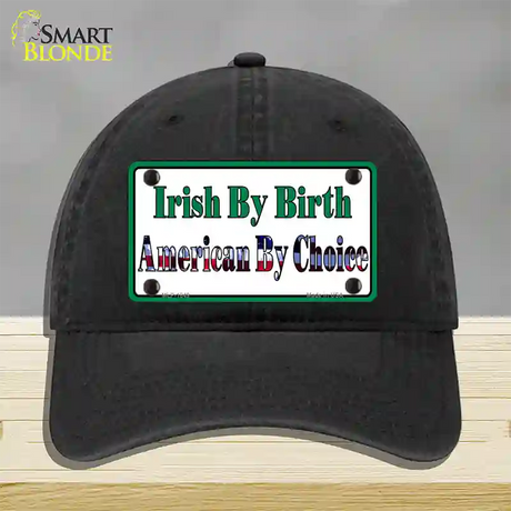 Irish By Birth Novelty License Plate Hat Unconstructed Cotton / Black