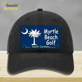 Myrtle Beach Golf Novelty License Plate Hat Unconstructed Cotton / Black