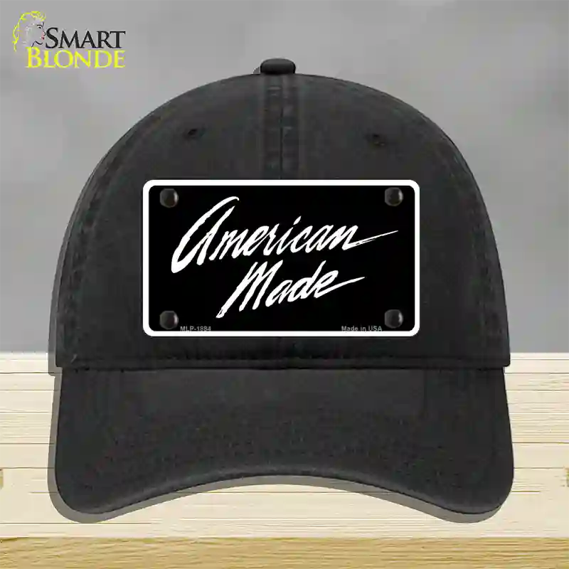 American Made Novelty License Plate Hat Unconstructed Cotton / Black