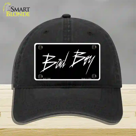 Bad Boy Black Novelty License Plate Hat Unconstructed Cotton / Black