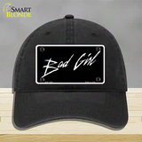 Bad Girl Novelty License Plate Hat Unconstructed Cotton / Black