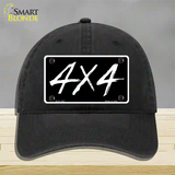 4x4 Novelty License Plate Hat Unconstructed Cotton / Black