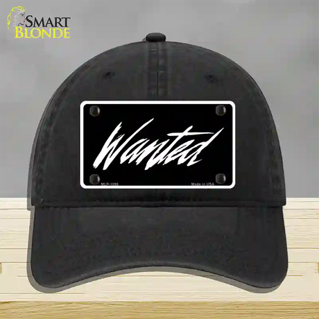 Wanted Novelty License Plate Hat Unconstructed Cotton / Black