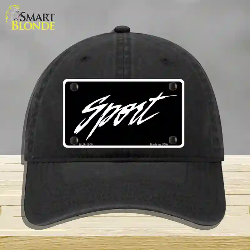 Sport Novelty License Plate Hat Unconstructed Cotton / Black