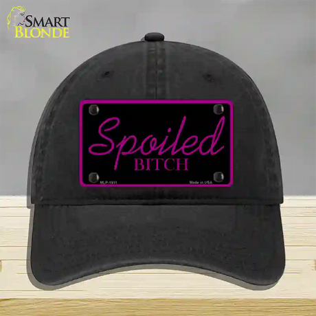 Spoiled Bitch Novelty License Plate Hat Unconstructed Cotton / Black