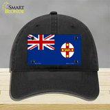 New South Wales Flag Novelty License Plate Hat Unconstructed Cotton / Black