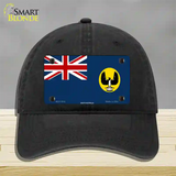 South Australia Flag Novelty License Plate Hat Unconstructed Cotton / Black