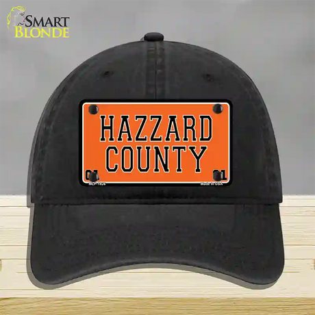 Hazard County Novelty License Plate Hat Unconstructed Cotton / Black