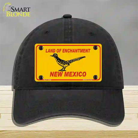 Road Runner New Mexico Novelty License Plate Hat Unconstructed Cotton / Black