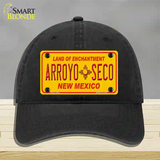 Arroyo Seco Yellow New Mexico Novelty License Plate Hat Unconstructed Cotton / Black