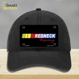 Redneck Racing Novelty License Plate Hat Unconstructed Cotton / Black