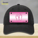 Flip Flops Pink Novelty License Plate Hat Unconstructed Cotton / Black