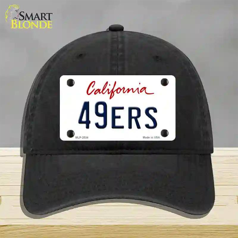 49ERS California State Novelty License Plate Hat Unconstructed Cotton / Black