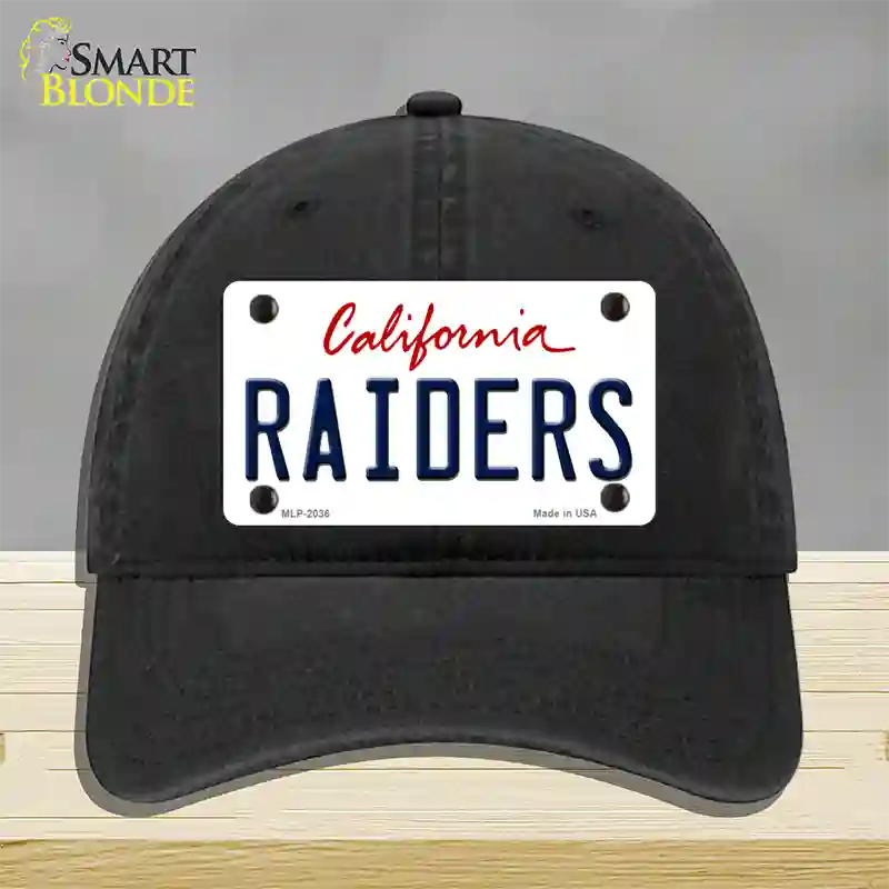 Raiders California State Novelty License Plate Hat Unconstructed Cotton / Black