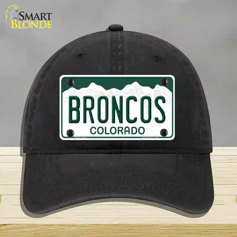 Broncos Colorado State Novelty License Plate Hat Unconstructed Cotton / Black