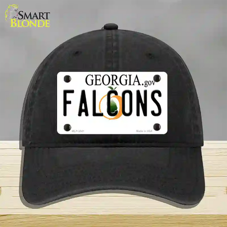 Falcons Georgia State Novelty License Plate Hat Unconstructed Cotton / Black