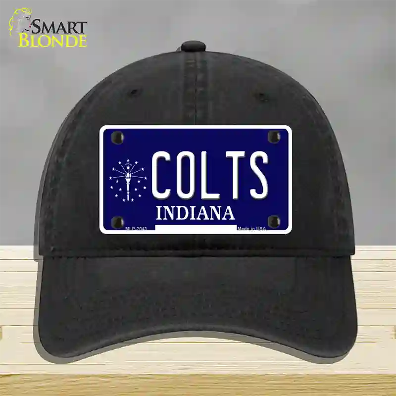 Colts Indiana State Novelty License Plate Hat Unconstructed Cotton / Black