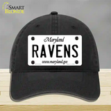 Ravens Maryland State Novelty License Plate Hat Unconstructed Cotton / Black