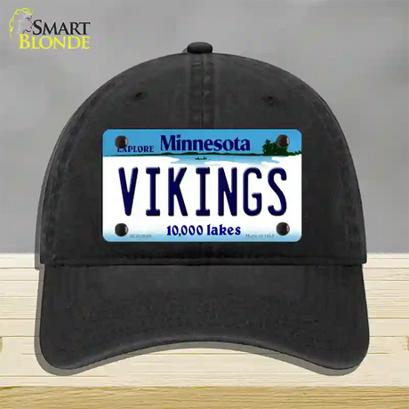 Vikings Minnesota State Novelty License Plate Hat Unconstructed Cotton / Black