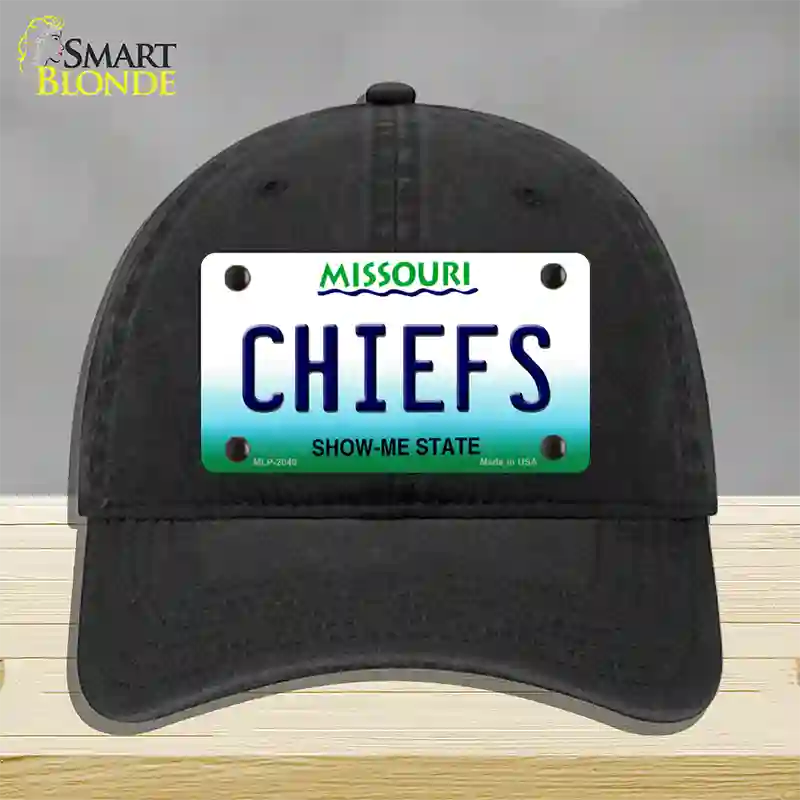 Chiefs Missouri State Novelty License Plate Hat Unconstructed Cotton / Black